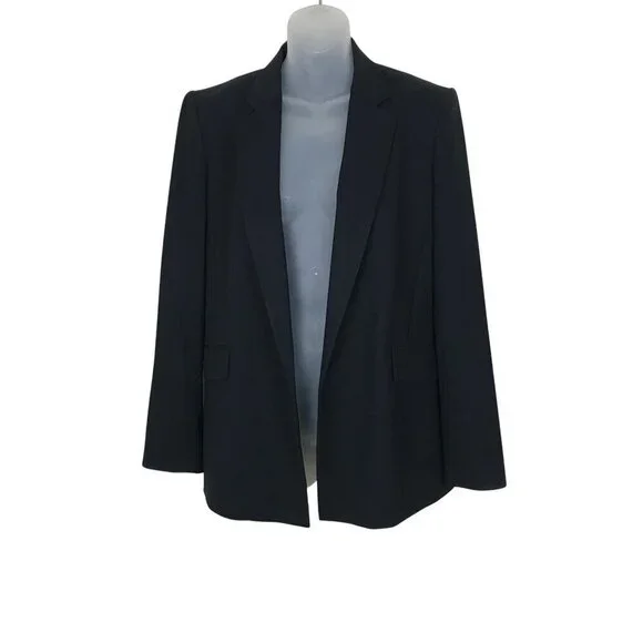 Theory Sedeia Black Open Front Blazer 100% Virgin Wool Size 6 - Picture 3 of 8